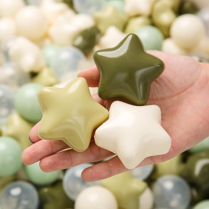 TRENDPLAY Star Ball Pit Balls 50 100 200 500 for Toddlers - Ball Pit Ball Shapes for Boys Girls Fun, Birthday Party, Christmas Decoration