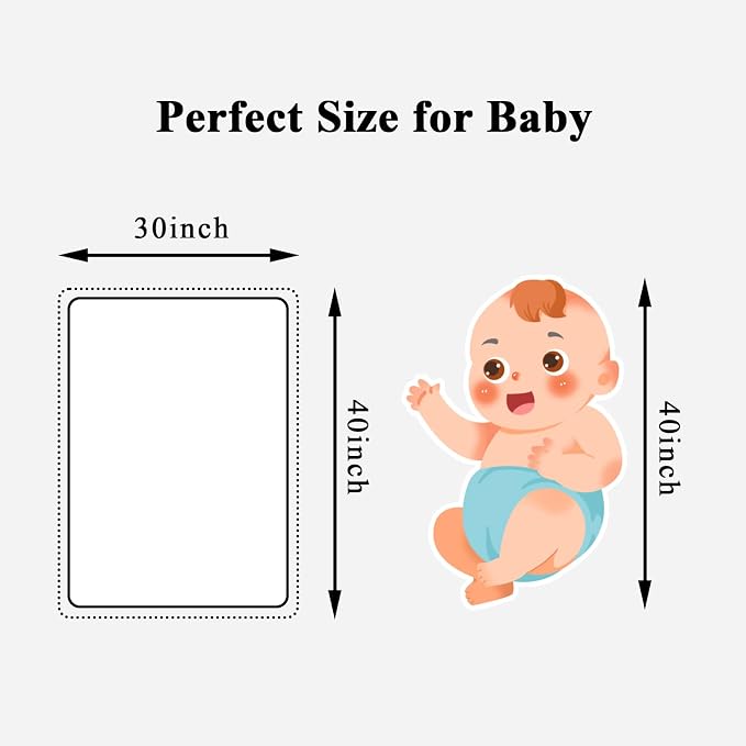 Personalized Baby Blanket 100% Organic Cotton Custom Baby Blanket with Name Perfect Personalized Baby Gifts for Girls & Boys Nursery Gifts for Newborn Baby（30x40in）