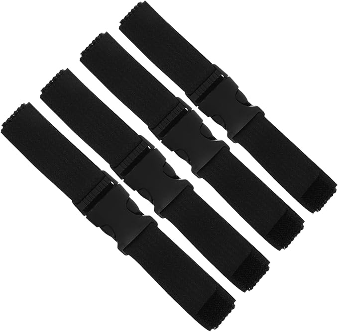 SHOWERORO 4pcs Adjustable Safety Cabinet Locks Straps for Proofing Kitchen Furniture and Drawers, Black Proof Door Security Fastening Bands for Home Safety