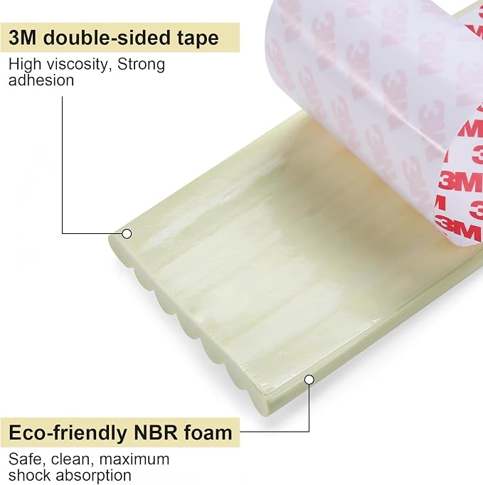 Upgraded Baby Proofing Edge Corner Protector,16.4ft Edge Guards Padding with 3M Adhesive, Extra-Wide Soft Rubber Foam Padding, Furniture, Sharp Edge Safety Corner Edge Bumper Guard-Cream