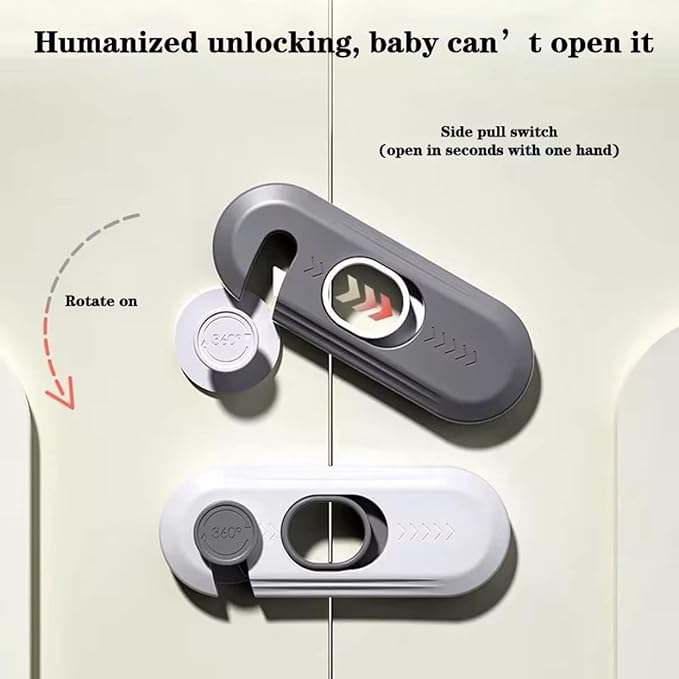 Refrigerator Locks Child Proof Fridge Locks with Sticky Adhesive for Baby Children Kids Safety Locks for Doors Closet Oven Cabinet Drawer 2pcs