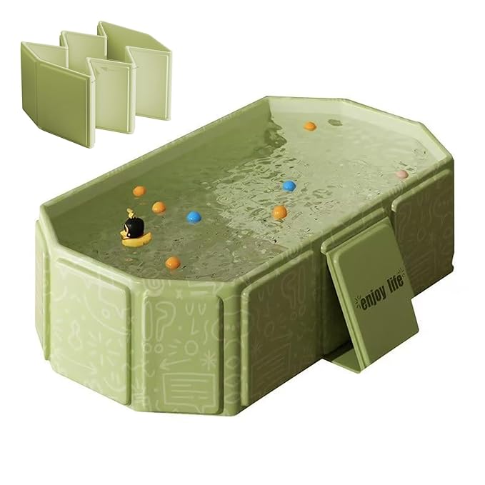 Portable & Foldable Bathtub for Newborns to Toddlers, Baby Bathtub, Easy to Store, Lightweight for Home & Travel, SpaceSaver Collapsible Baby Tubs for Kids, Green