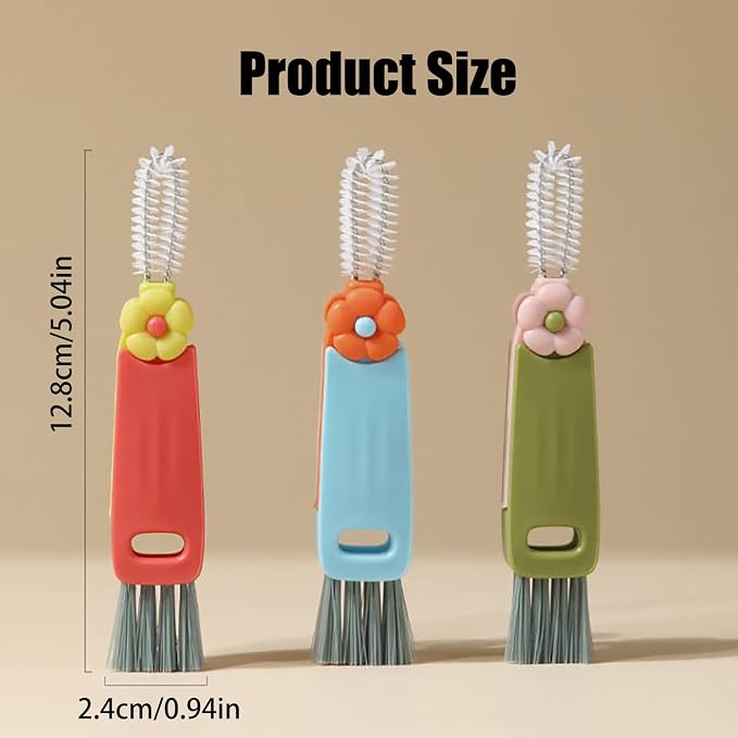 Swicado 3 in 1 Cup Lid Cleaning Brush - 2025 New Multifunctional Tool for Thorough Cleaning of Bottles, Cups, and Tight Spaces - Ideal for Home & Kitchen