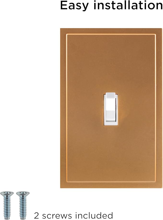 UltraPro Screwless Toggle Switch Wallplate, 1-Gang ??Modern Snap-On Cover, Child-Safe, Durable Polycarbonate, Easy DIY Installation, Brushed Bronze, 85749