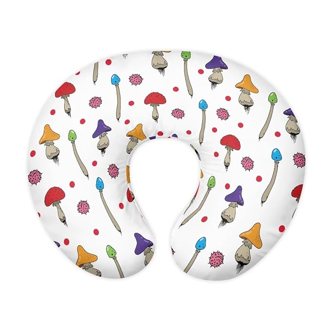 Mushroom Red Dots Nursing Pillow Cover for Breastfeeding Pillow, Ultra Soft and Cozy Nursing Pillow Slipcovers Good Choice for Mom or Baby