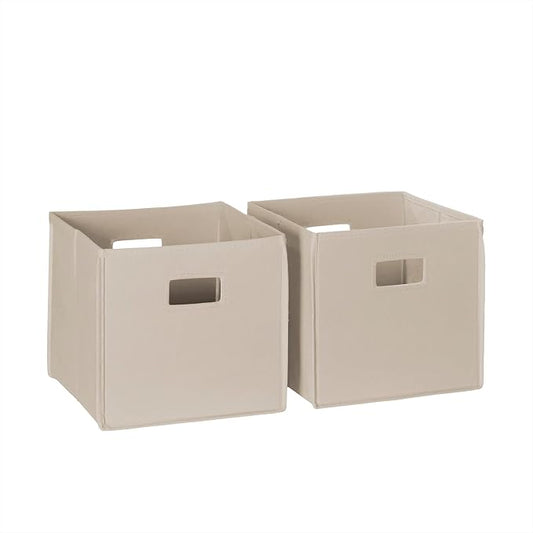 RiverRidge Folding Storage Bins with Handles Taupe Cube Storage Organizer for Closet, Bedroom & Playroom - Closet Organizers and Storage Set of 2