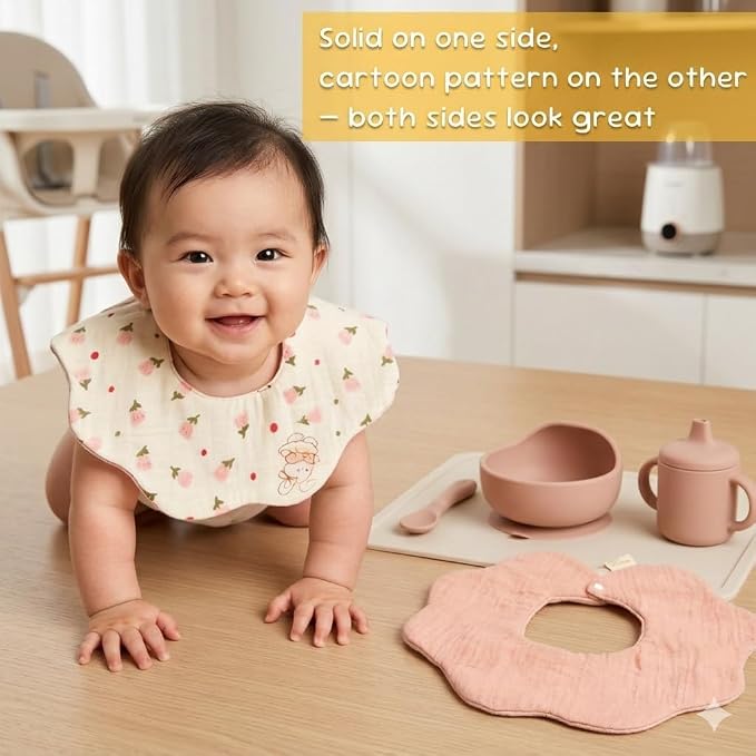Baby Bibs Muslin Drool Teething Drooling Bibs for Baby Girl Boy Muslin Cotton