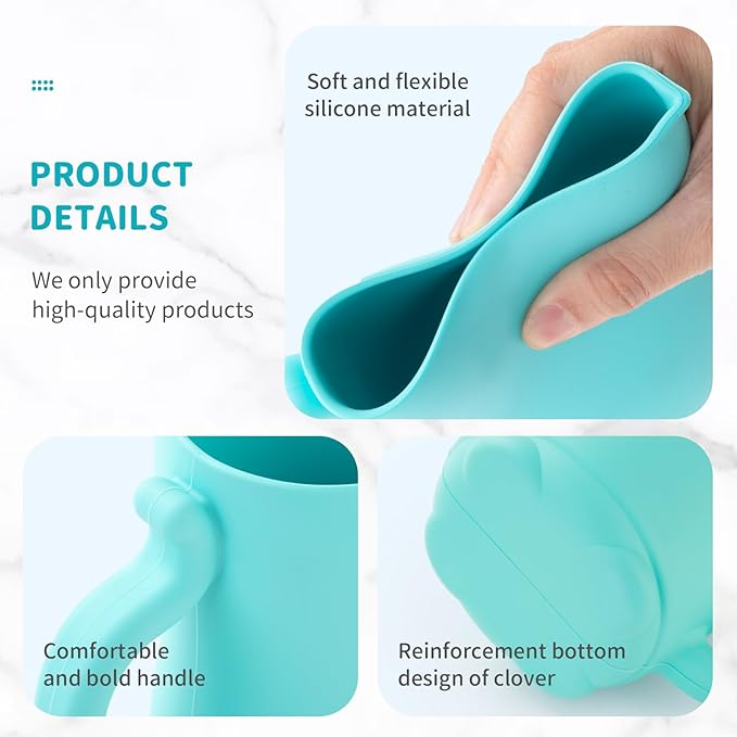LOYATRO Baby Bath Rinse Cup Shower Shampoo Bowl Water Bath Bucket, Toddler Bath Toys Cup Water Containers Wash Essentials (Cat-Turquoise)