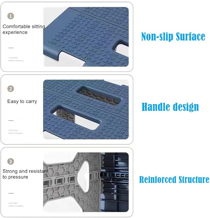 Foldable Bath Shower Safety Chair Seat Blue, Foldable and Anti-Slip Bench Bathtub Stool for Elderly or Seniors (Foldable ShowerChair 15.7" H Blue Seat Size 12.4" x 8.3“)