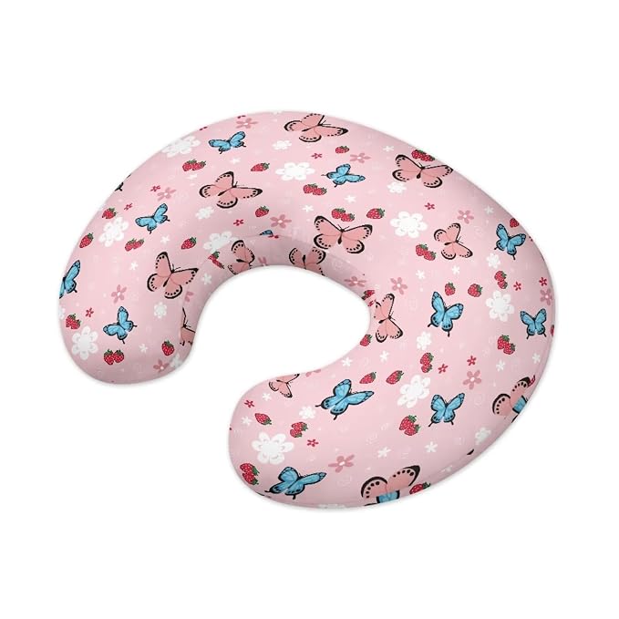 Colorful Butterfly Nursing Pillow Cover for Baby Boy Girl Breastfeeding Pillow Slipcover for Bottle Feeding Cusion Cover Novelty Gifts for Toddler Infant