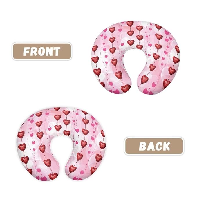 Cute Love Print Valentine Nursing Pillow Cove,Infant Newborn Nursery Bottle Breast Feeding Pillowcase (Pillow NOT Included)