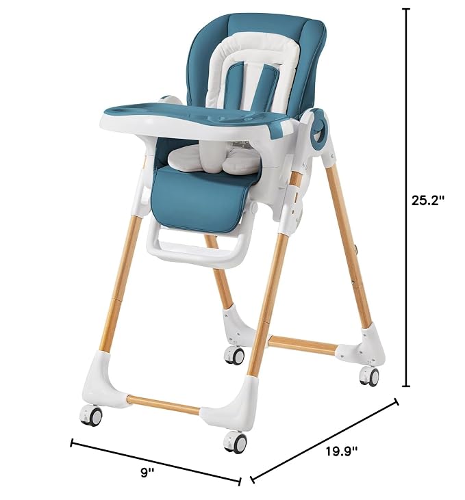 Mallify Convertible High Chairs for Babies and Toddlers, Height Adjustable Baby High Chair, High Chair with Removable Tray, Adjustable Backrest, Portable Baby Dinning Chair with Lockable Wheels