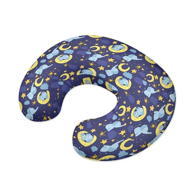Elephant Moon Nursing Pillow Cover Slipcover, Breastfeeding Newborn Infant Feeding Cushion Cover Pillow Slipcovers for Breastfeeding Moms