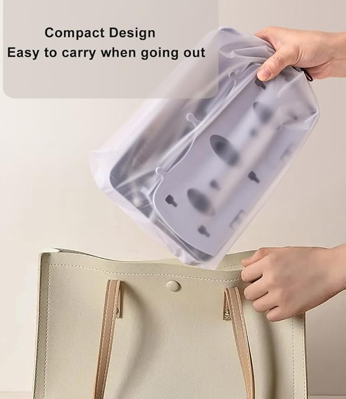 Bottle Drying Rack, Foldable & Space Saving Drying Rack for Baby Bottles, Pump Parts,Cups,Pacifiers, and Reusable Ziplock Dryer Rack(Grey Drying Rack)