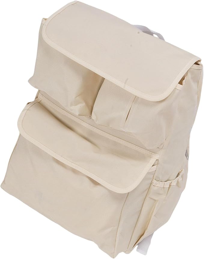 Buachois Stroller Hanging Bag, Universal Baby Stroller Organizer with Multiple Pockets and Cup Holder, Oxford Cloth Storage Caddy for Diapers Bottles Toys Accessories (Beige)