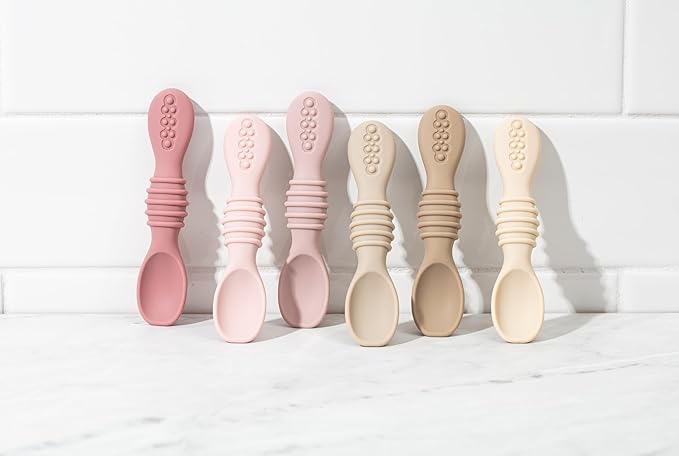 Sperric Baby Spoons - 6+ Months, Self Feeding, BPA Free Teething Spoons, Pink