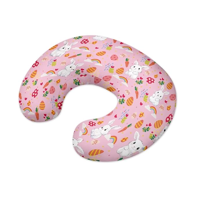 Rabbit Carrot Nursing Pillow Cover Fits Snug on Baby Girls Boys, Ultra Soft and Comfortable Breastfeeding Bottle Feeding Pillows Replacement Pillow Cover