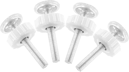 4 Pack Baby Gate Threaded Spindle Rod M10 (10mm) Screw Replacement Hardware Parts Kit for Pressure Mounted Baby & Pet Safety Gates & Stair Gates (10mm, White)