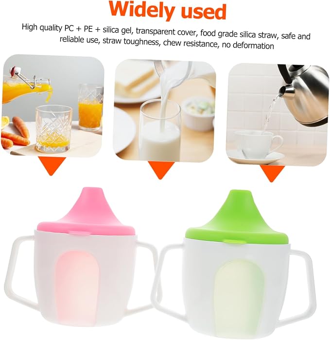 2pcs Boy Girl Cups Water Cup Spill Design Green for Boys and Girls Safe Easy to Hold Transition from Bottle to
