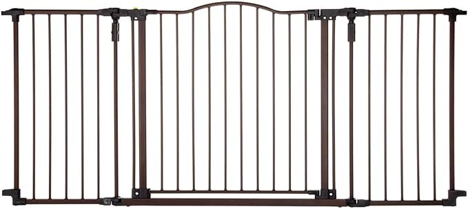 Toddleroo by North States - Deluxe Décor Safety Gate: Hardware Mounted Extra Wide Metal Baby Gate - Adjustable Child Gate - 38.3 to 72 Inches Wide - 30 Inches Tall - Matte Bronze