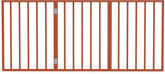 PETMAKER Pet Gate – Dog Gate for Doorways, Stairs or House – Freestanding, Folding, Accordion Style, Wooden Indoor Dog Fence (24-Inch, Mahogany)