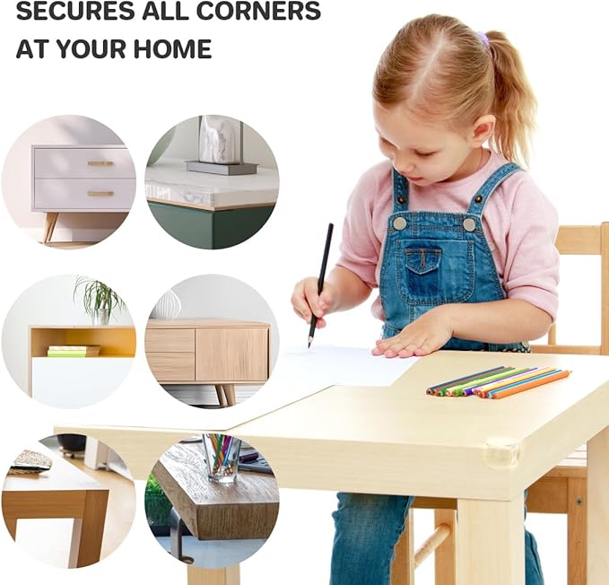 30 Pack Clear Baby Corner Protectors, L-Shaped & Spherical Furniture Edge Guards for Baby Proofing Soft PVC Table Corner Covers for Safety on Tables, Cabinets, Shelves ??Childproof Bumpers for Home