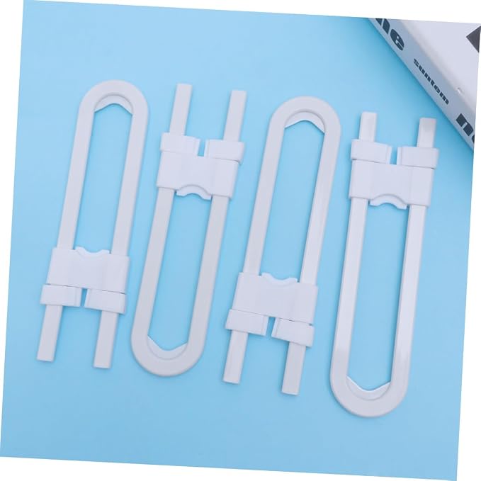 No Tool Required Babyproof Door Locks Child Safety Cabinet Locks U-shaped Drawer Latches for Kitchen Closet and Cabinets Set of 4