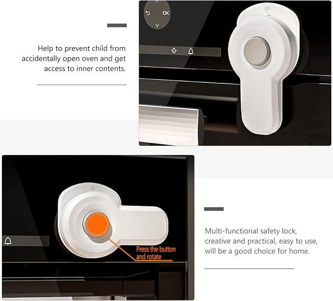 4pcs Safety Oven Lock Security Lock for Oven Doors Construction Easy One-handed Essential Safety for Homes Boys and Girls