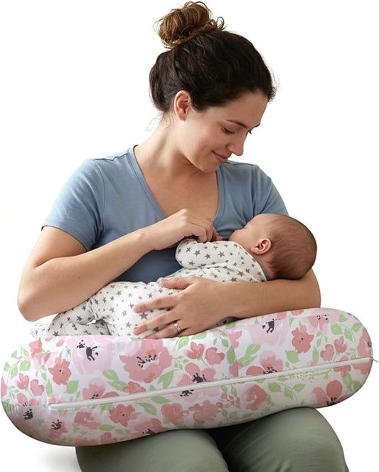 Little Grape Land U-Shaped Nursing Pillow with Washable Cover,Daliah | Ergonomic U-shaped breastfeeding support pillow for mom and baby, featuring a soft, breathable and washable cover.