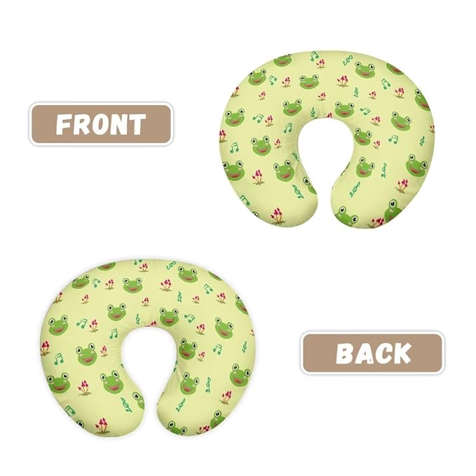 Frog Note Nursing Pillow Cover Breast Feeding Pillow Support Positioner Lounger Slipcover for Baby Boy Girl Newborn Infant