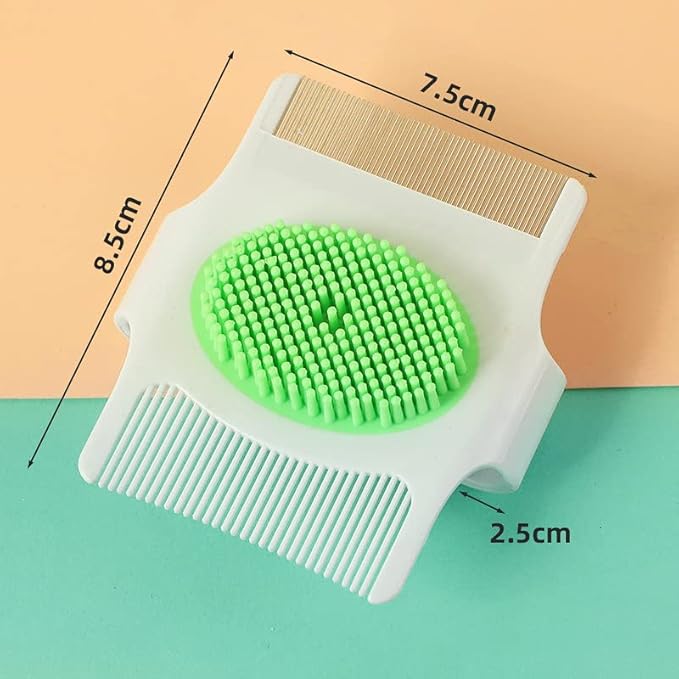 Cradle Cap Brush and Comb, Cradle Cap Brush Safe Baby's Scalp Brush with Soft Rubber Bristles, Help Gently Massage Care Scalp