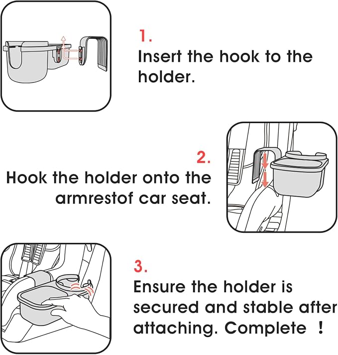 SnackPod Child Cup & Snack Holder for Convertible Car Seats & Strollers - BPA Free - Grey