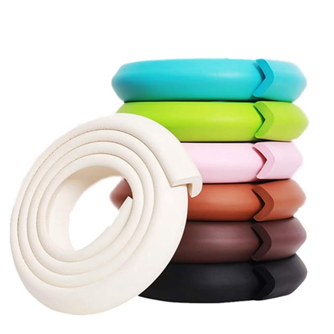 M2cbridge L Shape Extra Thick Furniture Edge Wall Corner Guard Desk Edge Cushion Bumper 6.5 Ft (Off White)