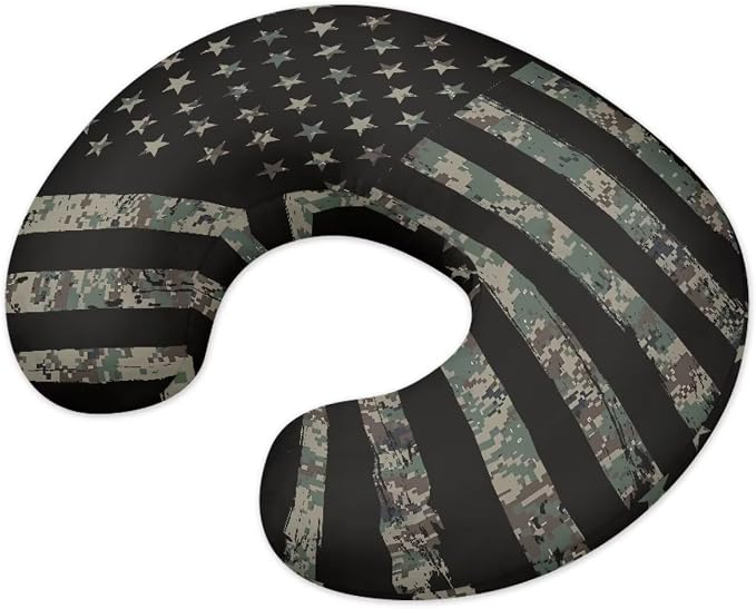 Ameircan Flag Nursing Pillow Detachable Newborn Original Breastfeeding Slipcover Case and Positioner U-Shaped Head Support Protector Cushion Essential with Hidden Zipper Easy Care