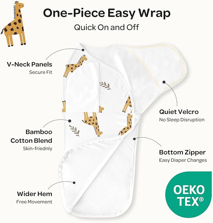 Momcozy Swaddles for Newborns, Quiet Fastener Swaddle Suitable for Infant 0-3 Months, New-Parent-Friendly Sleep Sack, Reduce Startle Reflex, Newborn Boys Girls Registry Essentials, 2-Pack, Bravery
