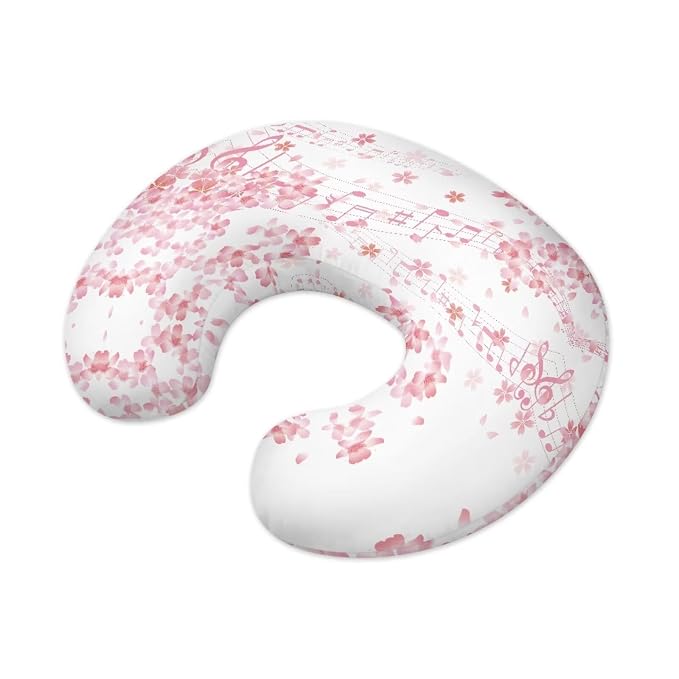 Music Sakura Nursing Pillow Cover for Breastfeeding Pillow, Ultra Soft and Cozy Nursing Pillow Slipcovers Good Choice for Mom or Baby