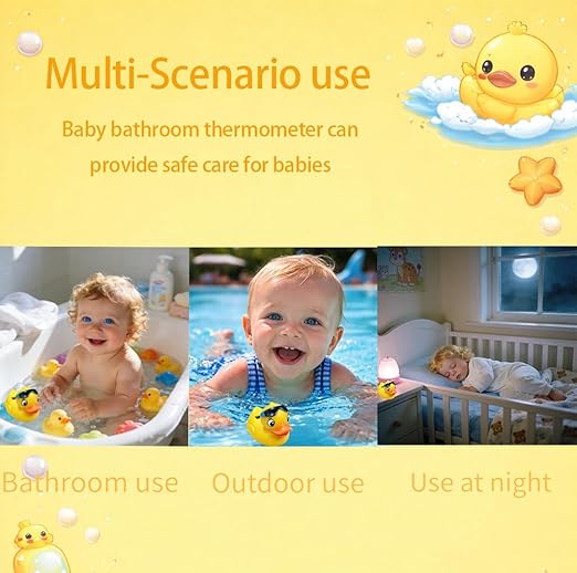 Baby Thermometer - Baby Bath Thermometer, Baby Bath Floating Toy Safety Temperature Water Thermometer Fun Floating Toy for Newborns (Diving-Goggles Duck) - Blue