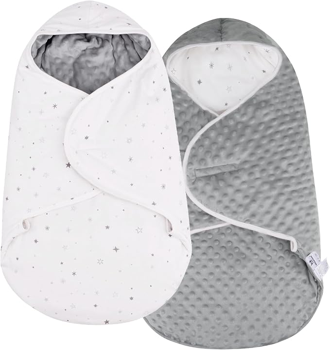 Bebamour Winter Car Seat Cover and Baby Swaddle Blanket - Newborn Wrap for Girls Boys, Warm Winter