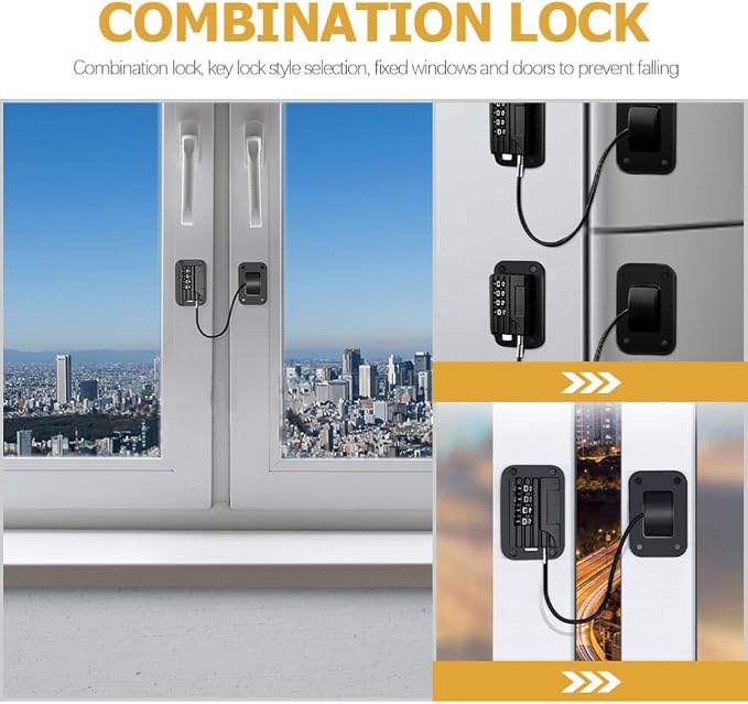 Window Safety Lock with Password Combination 2 Sets Child Proof Locks for Refrigerator Freezer Cabinet Baby Safety Lock for Home Security and Appliance Protection
