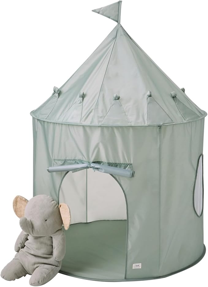 3 Sprouts Kids Play Tent - Sustainable Recycled Fabric ??Fun Spacious Childs Playhouse for Indoor Games for Boys & Girls - Durable Fort Pop Up House for Toddlers & Children Age 3-10 - Green