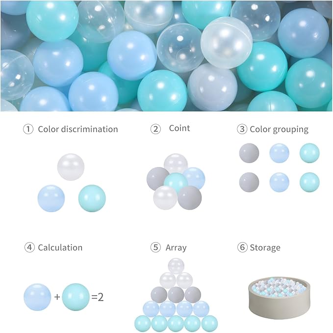 GOGOSO Playpen Balls for GirlsToddlers for Playhouse, Baby Pool, Play Ball Fun Centers, for Babies, Kids, Toddlers 1-3, Phthalate Free BPA Free 100pcs
