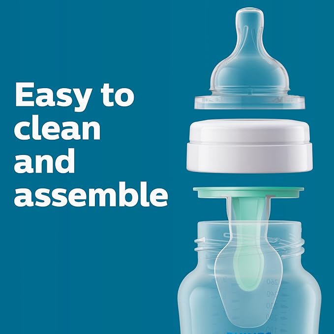 Philips Avent Anti-Colic Baby Bottle with AirFree Vent, 9oz, SCY703/91, 1pk, Clear, SCY703/91