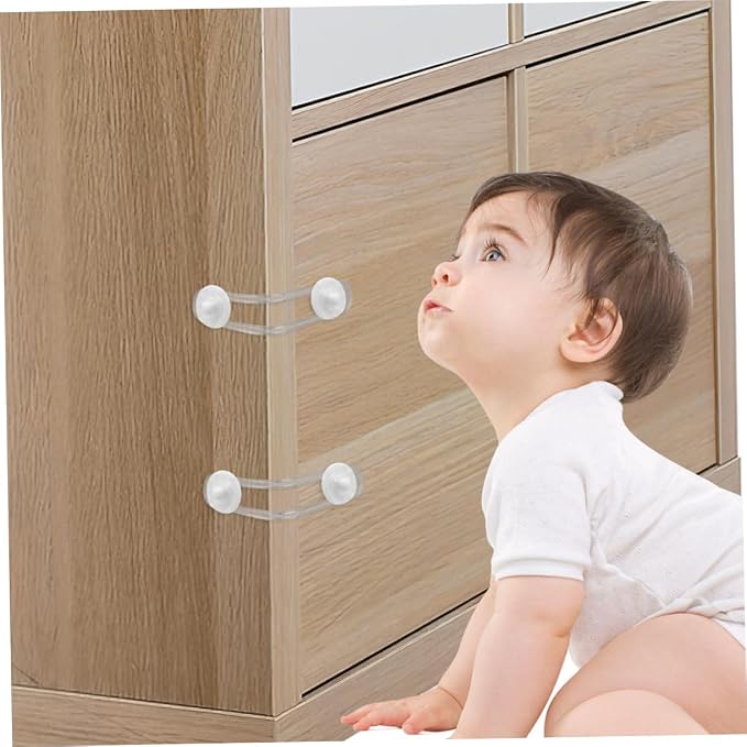 Yardwe 2pcs Safety Locks for and Girls Cabinet Locks Pinch Design for Door Lever Cupboard Refrigerator Window