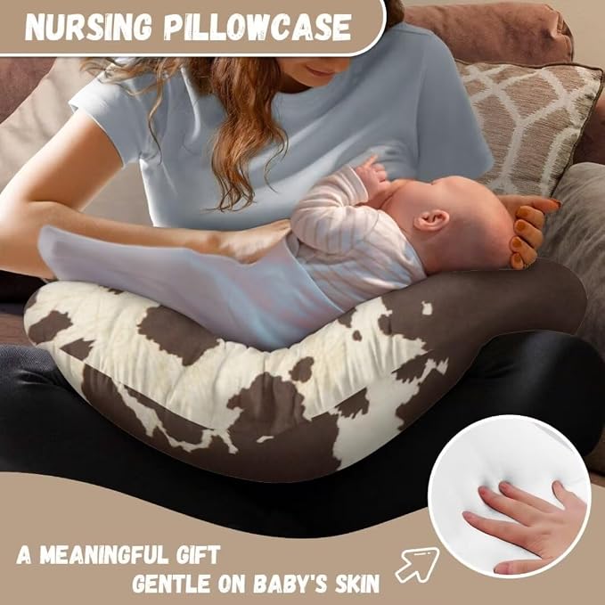 Jeiento Valentine's Day Nursing Pillow Covers Soft Feeding Pillowcase Love Heart Feeding Pillow Covers,Tummy Time,Baby Sitting Support,Snug Positioner Case,Gift for Wife