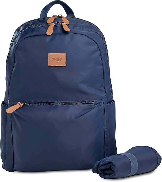 Natemia Diaper Backpack - Water-Resistant Baby Diaper Bag with Pockets, Stroller Straps, and Portable Changing Pad Included