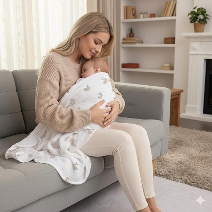 Muslin Swaddle Baby Blanket for Boys and Girls, 100% Cotton, Swaddles for Newborns, 47"x47", Soft Breathable Skin Friendly Warm ??Pack of 2