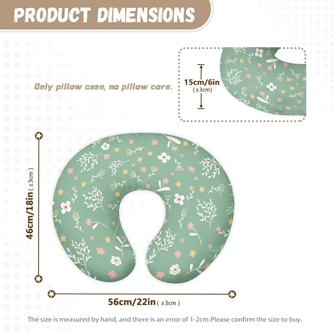 Cartoon Leaf Nursing Pillow Cover, Ultra Soft Comfortable Newborn Nursing Pillow Case Breathable Soft Slipcover for Baby Boy Girl