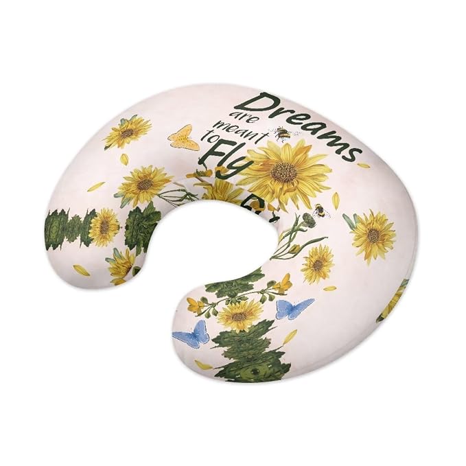 Character Sunflower Breast Feeding Pillow Covers, Ultra Soft Comfortable Slipcovers Stretchy Removable Cover for Breastfeeding Pillows for Baby Girl and Boy