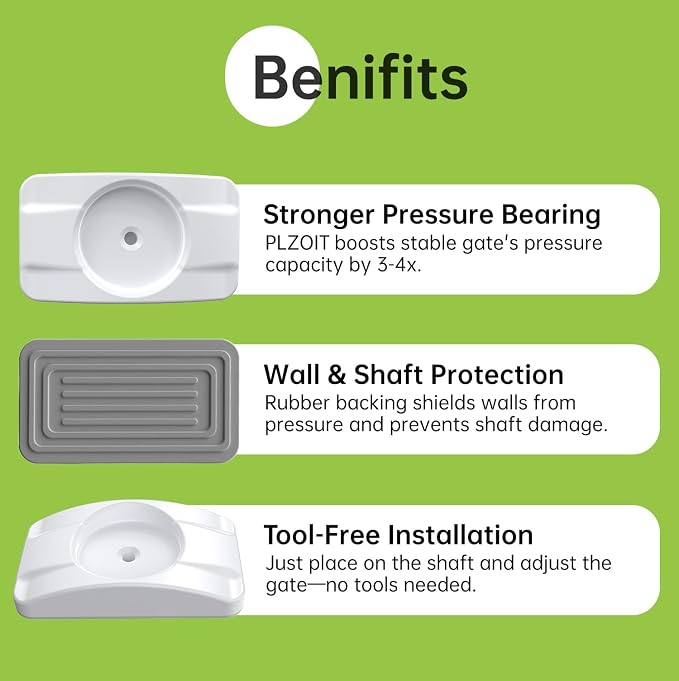 Baby Gate Wall Protector, Wall Cups for Child Pressure Mounted Stair Safety Gate, Protect Walls & Doorways from Pet & Dog Gates - 4 Pack - White