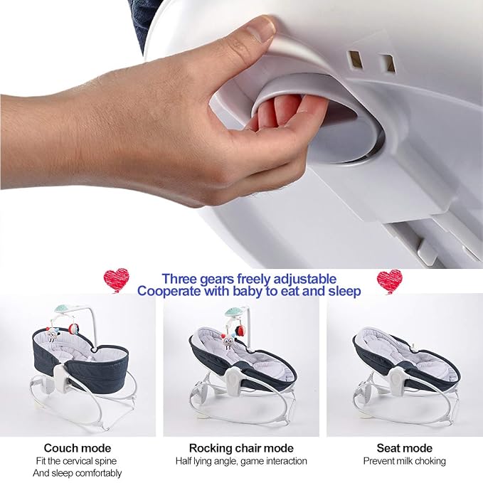 3-in-1 Baby Bouncers, Can sit and Lie Down, Brilliant Bouncer,Rocking Bouncer, Soothing Vibration, 3rd Gear Adjustment, Suitable for Babies Boys/Babies Girls/Newborns Baby